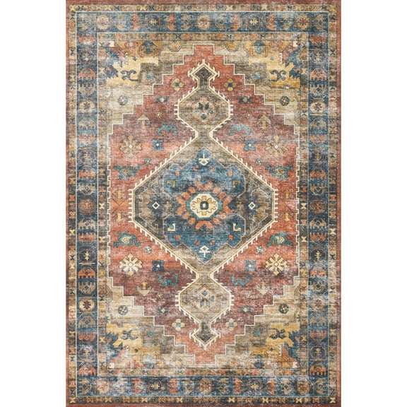 Loloi Skye Rust / Blue 2'-0" x 5'-0" Area Rug