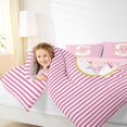 thumbnail image 4 of Homewish Initial S Letter Bedding Comforter Set, Girly Pink Stripes Abstract Twin Comforter Sets, Princess Cartoon Bowknot Reversible Bedding Set, Microfiber Bedroom Decor, 2 Pieces, 4 of 8