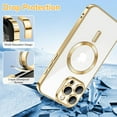 thumbnail image 4 of Entronix Magnetic Clear Case for iPhone 16 Pro Max, Slim Fit, Anti-Drop Shockproof, Gold, 4 of 5