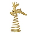 thumbnail image 2 of Glittered Reindeer Tree Topper - Shimmering 3D Gold/Silver Christmas Tree Decor for Holiday Parties, Festive Mantel Displays & Seasonal Celebrations, 2 of 4