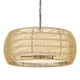 thumbnail image 2 of Golden Lighting Everly 6-Light Wicker / Rattan Chandelier in Matte Black/Natural, 2 of 2