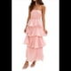 thumbnail image 1 of Vestido de Verano Sin Tirantes para Mujer, con Volantes, , Liso, Espalda Descubierta, Fruncido, Elegante, Fluido, para Playa. Rosa S, 1 of 10