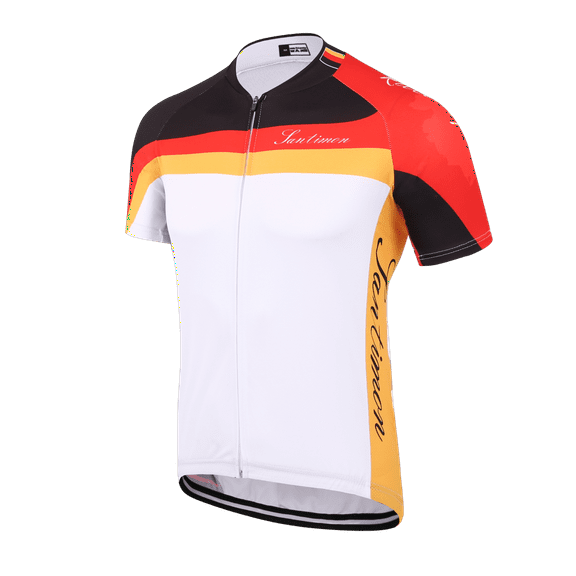 Wenseny Men Cycling Jersey Short Sleeves Breathable Riding Shirt L