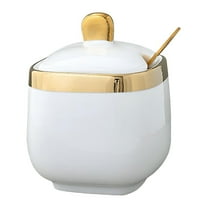 Ceramic Sugar Bowl with Lid and Spoon – 300ML Sugar Container for Kitchen Counter, Coffee Bar and Home, Farmhouse Sugar Jar for Coffee, Tea, and Baking, Sugar Pot Dishwasher Safe