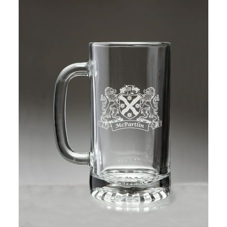 

McPartlin Irish Coat of Arms Beer Mug with Lions