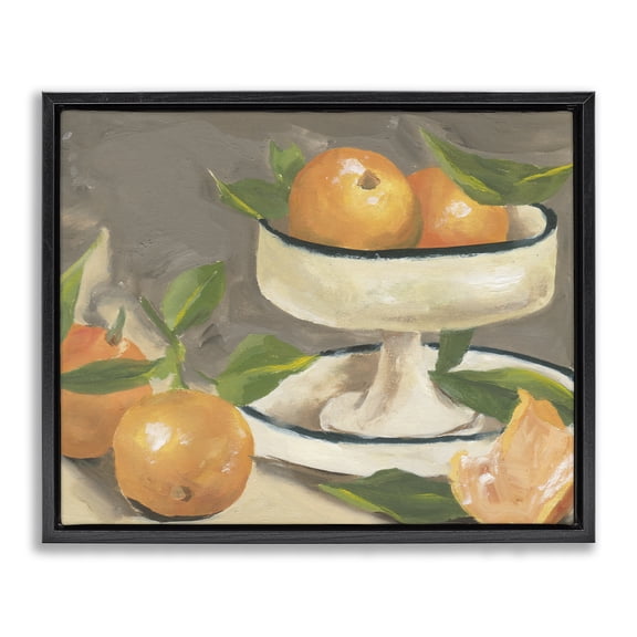 Stupell Industries Citrus In Stillness Black Framed Floater Canvas Wall Art, design by Melissa Wang