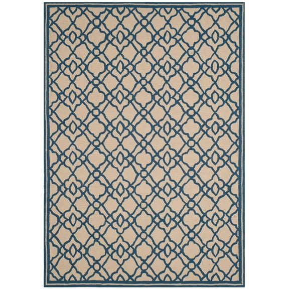SAFAVIEH Four Seasons Hannan Geometric Area Rug, Ivory/Blue, 4' x 6'