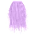 thumbnail image 4 of ZHOGXU Women Skirt Elastic Waist Solid Color Mesh Fashion Comfortable Knee Length Tutu Skirt For Casual Daily Wear,Purple,M, 4 of 4
