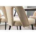 thumbnail image 2 of Dining Chairs Cushion Seat Back with Metal Legs Kitchen Dining Room Chair Set Upholstered Velvet Fabric Accent Chair(Beige,Set of 6), 2 of 8