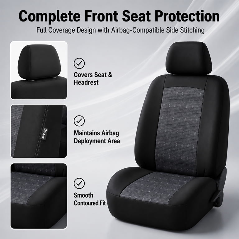 FLORAY Universal Car Seat Covers Full Set, Airbag Compatible photo 4