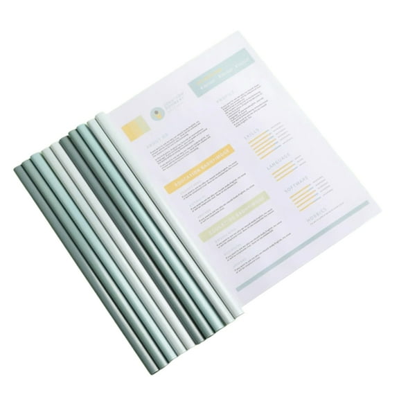 Necvior 10Pcs Clear Drawbar Book Cover Paper Folder Binder Sliding Bar Resume Cover Flip Folder Report Cover Clear File Folders