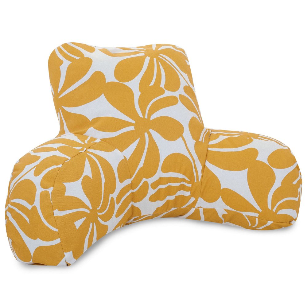 Majestic Home Goods Indoor Outdoor Yellow Plantation Reading Pillow