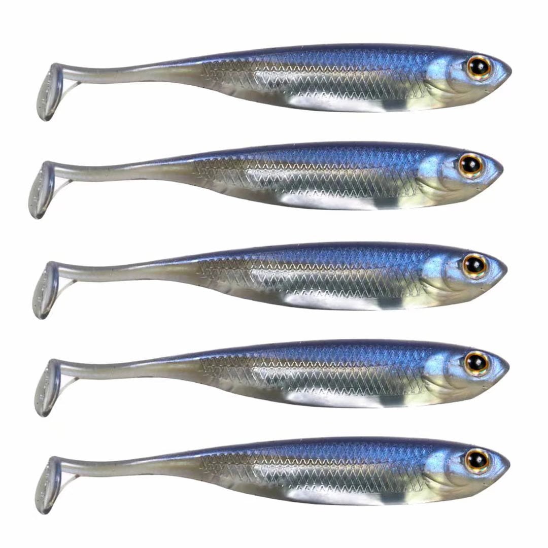 QualyQualy Soft Plastic Swimbait Paddle Tail Shad Lure Soft Bass Shad Bait Shad Minnow Paddle