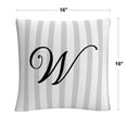 thumbnail image 2 of Gray Striped Ornate Letter Script W By Abc 16 X 16 Decorative Throw Pillow, 2 of 5