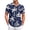 Blue 3, variant on Men's Hawaiian Shirt Short Sleeve Button Down Black White Palm Tree Print Casual Aloha Shirt with Chest Pocket Classic beachwear Beach Travel Vacation Shirts