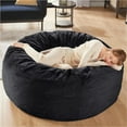 thumbnail image 5 of Codi Oversized Bean Bag Chair with Filler Included, 5 FT - Comfy Large Beanbag Chairs for Adults, Memory Foam Added - Machine Washable and Soft Mink Bonded Cover - Black, 5ft, 5 of 13