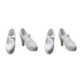 thumbnail image 4 of Dalazy Chaussures de Poupée Talons Hauts Élégants Accessoires pour Poupée 1/6 Fille Blanc 2Set, 4 of 6