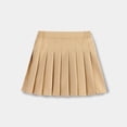 thumbnail image 2 of Tfken Girls Skirts For Summer Elastic Waist Solid Color Pleated Skirts With Shorts Liner Trendy Casual Toddler Soft Clothes Beige Size 7-8 Years, 2 of 9