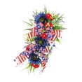thumbnail image 3 of Corona patriótica con lazos, corona para colgar en la pared, corona floral del 4 de julio para decoración del hogar del Día de los Veteranos en, 3 of 9