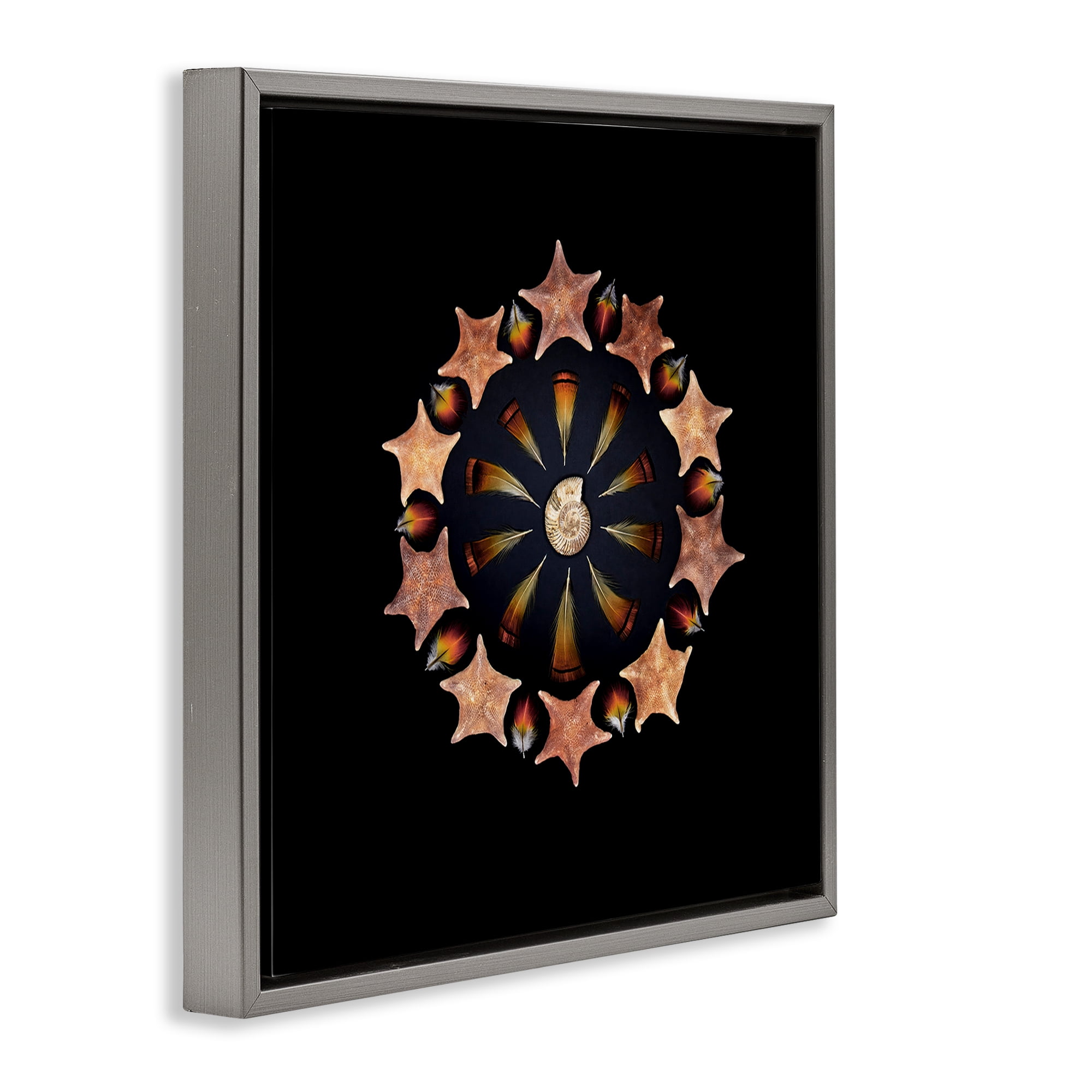 Stupell Industries Nautical Nature Arrangement Gray Framed Floater Canvas Wall Art, design by Beth Adoette