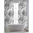 thumbnail image 5 of Spring Floral Sheer Curtains 96 Inch Length 2 Panels Set Window Treatments, Retro Country Flowers Leaves Botanical Gray Rod Pocket Semi Curtains for Living Room/Bedroom/Kitchen Décor, 104"W x 96"L, 5 of 7