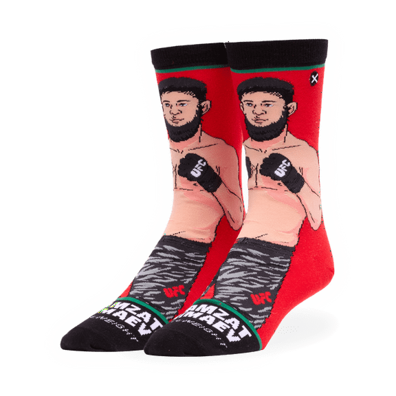 ODD SOX Khamzat Chimaev Crew Socks UFC Fighter Novelty Apparel Size Large Comfy Cotton Blend Fun