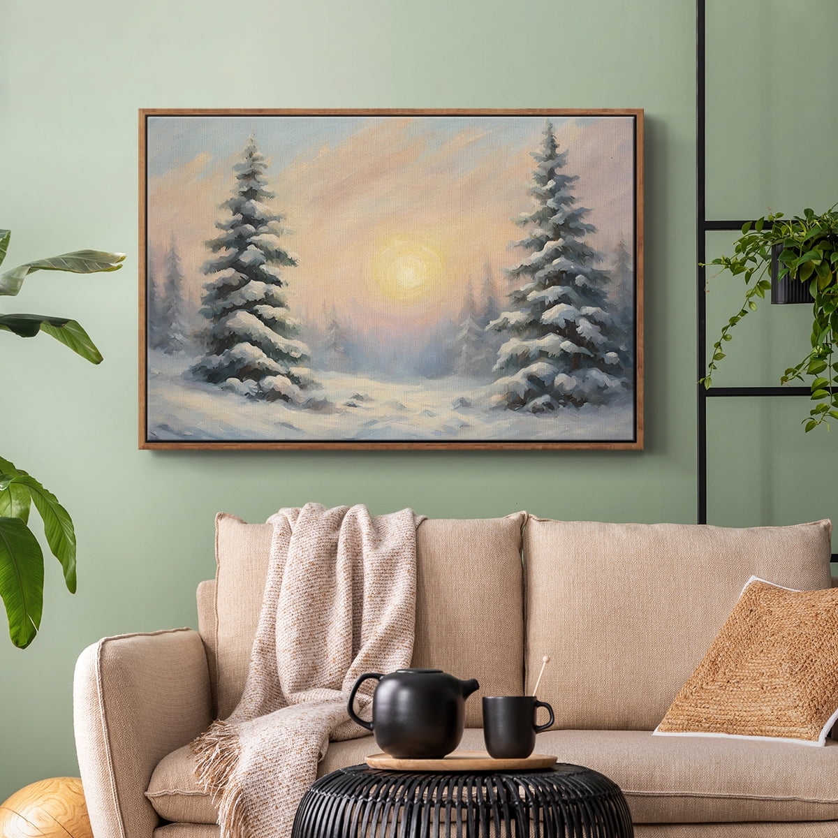 Vintage Landscape-CCIII By Wexford Home Framed in Walnut Wood Gallery Wrapped Canvas 17 in. x 25 in.