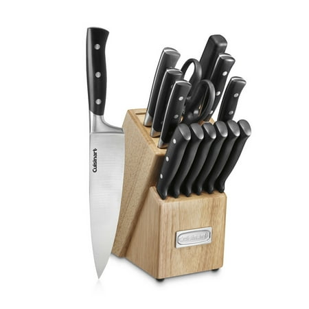 Cuisinart 15 Piece Triple Rivet Cutlery Set With Block, Black
