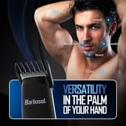 Barbasol Touch Up Beard Trimmer for Men w/ Stainless Steel Blades and 3 Guide Combs, Black