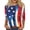 Royal Blue, variant on Women's Modern Abstract Independence Day Element Print 3/4 Sleeve T-Shirt, Casual Round Neck Loose Fit Top for Weekend Outings, Premium Cotton Blend & Tag-Free Comfort,Blue L