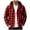 Red, variant on FchengtaiS Men's Button Down Shacket Long Sleeve Plaid Shirts Jacket Fall Casual Loose Hoodies