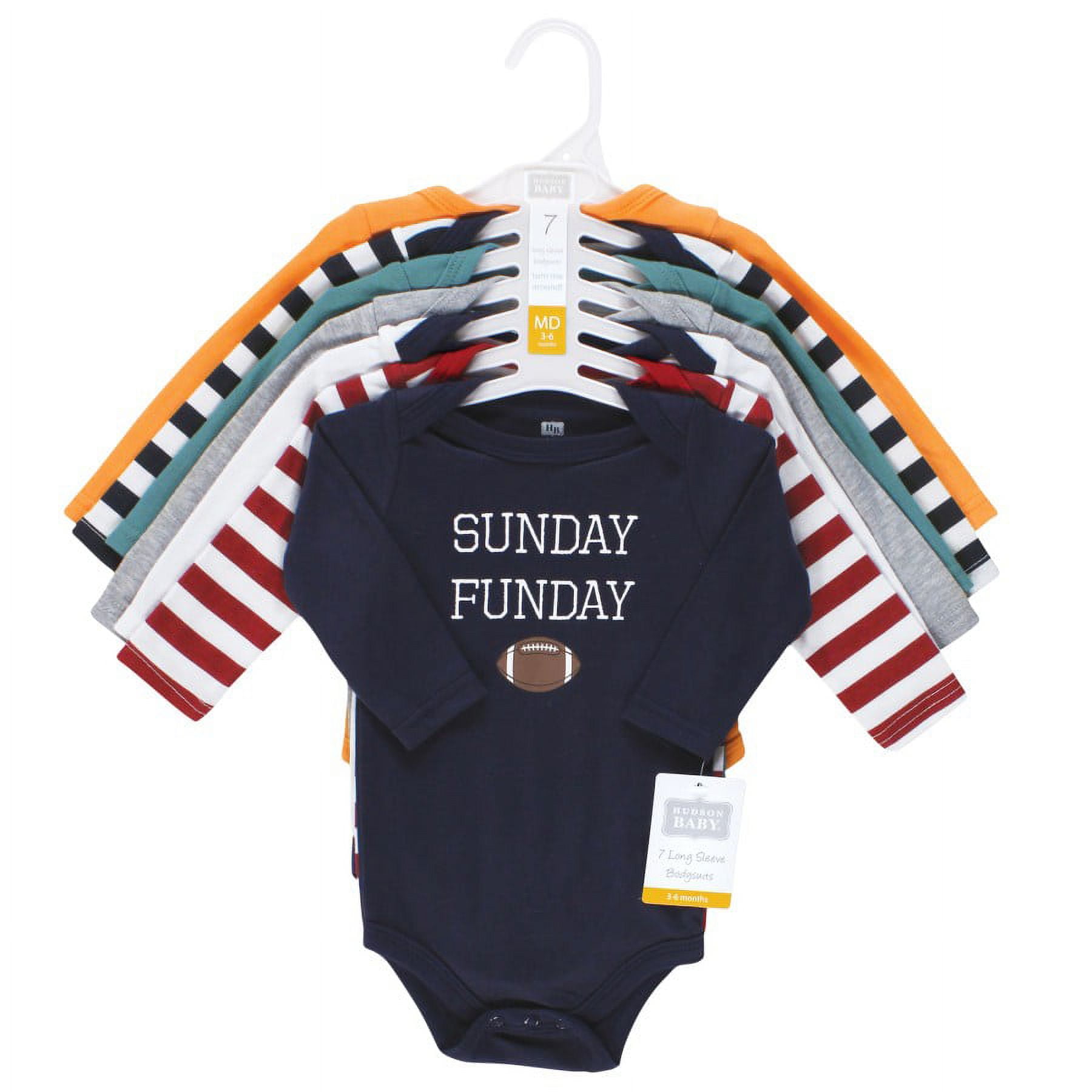 Hudson Baby Cotton Long-Sleeve Bodysuits, 7-Pack, Newborn-24 Months