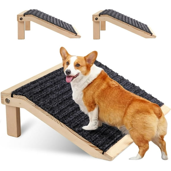 Dog Ramp, Low-Angle Pet Stair Ramp for Small Dogs & Cats for Any Staircase, Non-Slip Steps Stair Assist for Elderly, Injured Pets, 2 Packs