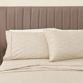 thumbnail image 2 of Great Bay Home Striped Ultra-Soft Microfiber Sheet Set (Queen, Stripe - Chocolate), 2 of 9