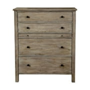 Origins by Alpine Classic Wood 4 Drawer Chest in Natural Gray