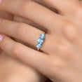 thumbnail image 4 of Gem Stone King 18K Rose Gold Plated Silver Swiss Blue Topaz Engagement Ring for Women | 2.30 Cttw | Round 6MM | Gemstone November Birthstone | Size 6, 4 of 6