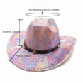 thumbnail image 3 of DFEK Western Cowboy Hat for Carnival Party Unisex Wide Brim Sun Durable Material Classic Style Red One Size, 3 of 4