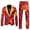 Watermelon Red, variant on Canada Day Long Sleeve Tuxedo Suits for Men 2 Piece Maple Leaf Printed Lapel V Neck One Button Blazer and Pant Matching Set for Holiday Party Events