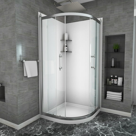 Shower Door 36" x 75" Framed Tub Shower Enclosure in Chrome 1/4 in. (6mm)