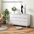 thumbnail image 5 of HOMCOM Fluted Dresser for Bedroom with 6 Drawers, 54" Wide Chest of Drawers with Gold Finger Pulls and 5 Wood Legs, White, 5 of 9