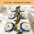 thumbnail image 5 of Navy Blue Snowman Christmas Round Placemats Set of 8, Braided Polypropylene Place Mats, Snowflake Green Xmas Tree Washable Table Mats for Kitchen Dinner Holiday Wedding Party Coffee Table Decor 15", 5 of 9