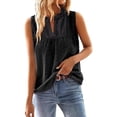 thumbnail image 2 of Endives Women's Tank Top Solid Color Sleeveless Loose Tank Top Pullover Top Summer Black, 2 of 4