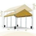 thumbnail image 7 of ADVANCE OUTDOOR 12x20 ft Carport with Adjustable Height from 9.5 ft to 11 ft, Heavy Duty Car Canopy, 8 Legs with 8 Reinforced Poles and 4 Sandbags, Beige, 7 of 7