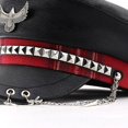thumbnail image 3 of Hsqqdc Unisex Spike Studded Cap PU Leather Flat Top Peaked Hat Vintage Captain Sailor Hat, 3 of 7