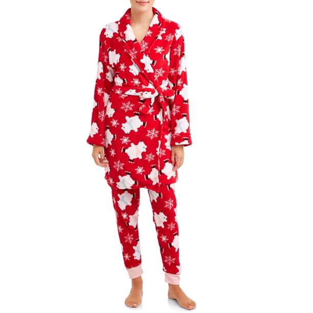 Sleep & Co Sleep & Co Women's 2Piece Robe and Pant Sleep Set