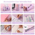 thumbnail image 6 of Aertyole Purple Mesh Desk Organizer and Accessories, Purple Office Supplies 7 Compartments Desk Organizer with Stapler, Tape Dispenser, 1000 Staples, Pen Holder, Staple Remover, Clips, Ruler, Scissor, 6 of 7