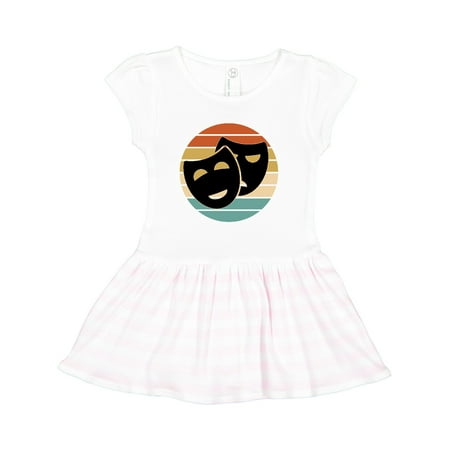 

Inktastic Theater Masks Acting Retro Sunset Gift Toddler Girl Dress