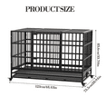 thumbnail image 6 of 37 Inches Folding Dog Crate with Wheels, Heavy Duty Metal Dog Kennel with Double Door and Removable Tray, Indoor Pet House for Small, Medium and Large Breed, 6 of 6