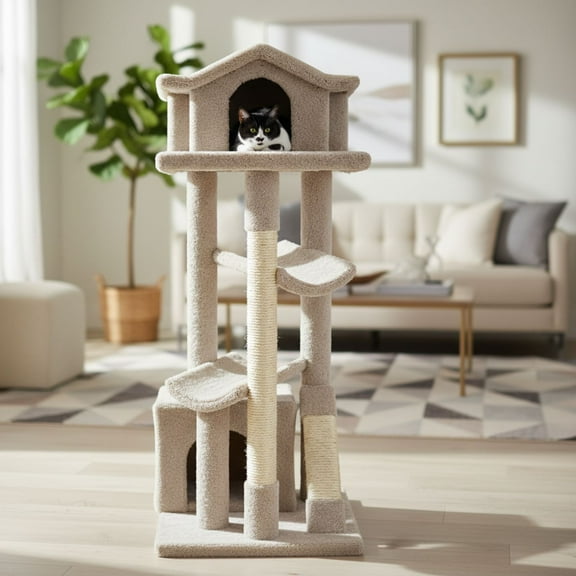 New Cat Condos Solid Wood Large Cat Pagoda House