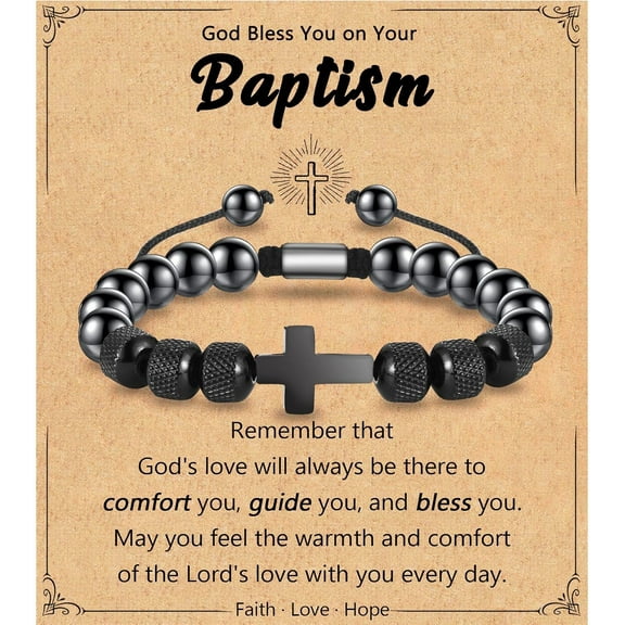 Religious Cross Bracelet Men, Easter Basket Stuffers Adults, Baptism Confirmation First Communion Christmas Christian Gifts